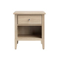 Modern Wooden Nightstand with Drawer and Open Shelf