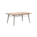 Modern Rectangular Dining Table with Wooden Top and Metal Frame